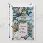 LADY MIT UNICORN BRAUTPARTY PARTY Ice Einladung (Vorne/Hinten)