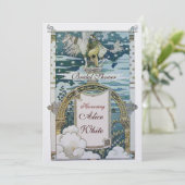 LADY MIT UNICORN BRAUTPARTY PARTY Ice Einladung (Stehend Vorderseite)