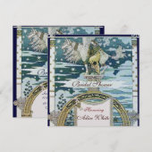 LADY MIT UNICORN BRAUTPARTY PARTY Silver Einladung (Vorne/Hinten)