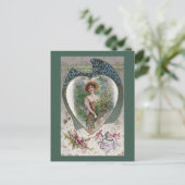 Lady mit Vintager Romantik Postkarte (Stehend Vorderseite)