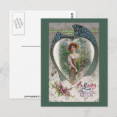 Lady mit Vintager Romantik Postkarte (Vorne/Hinten)