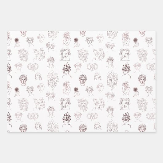 Lady Monster Wrapping Paper Flat Sheet Set 3 Geschenkpapier Set (Vorderseite 3)