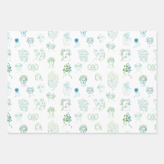 Lady Monster Wrapping Paper Flat Sheet Set 3 Geschenkpapier Set (Vorderseite 2)