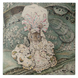 Lady Mouse in einer Mob Cap (von Beatrix Potter) Fliese