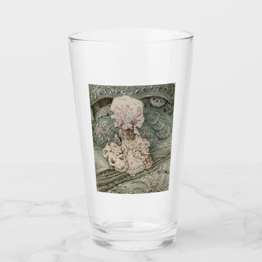 Lady Mouse in einer Mob Cap (von Beatrix Potter) Glas (Vorderseite)