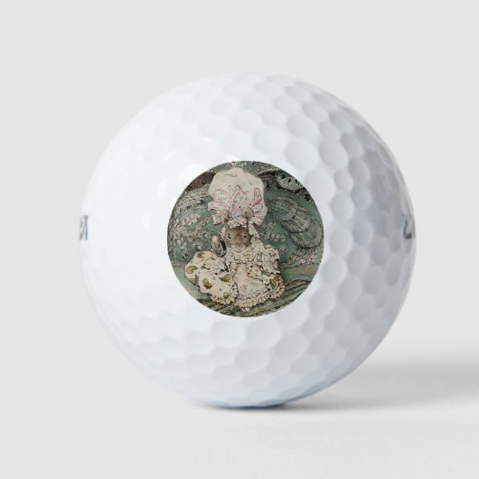 Lady Mouse in einer Mob Cap (von Beatrix Potter) Golfball (Vorderseite)