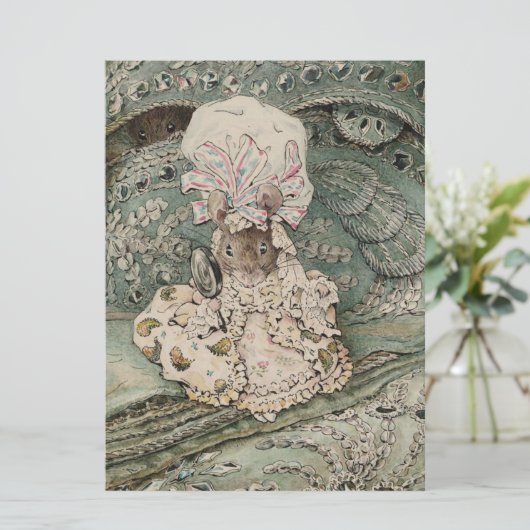 Lady Mouse in einer Mob Cap (von Beatrix Potter) Karte (Stehend Vorderseite)