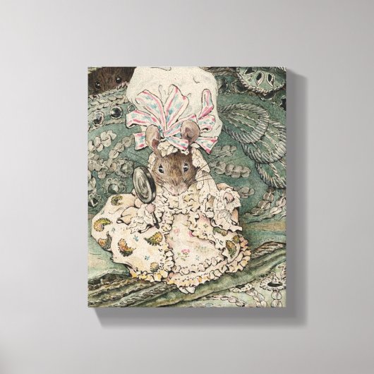 Lady Mouse in einer Mob Cap (von Beatrix Potter) Leinwanddruck (Vorderseite)