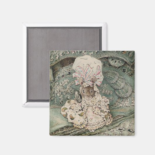 Lady Mouse in einer Mob Cap (von Beatrix Potter) Magnet (Vorderseite/Rückseite)