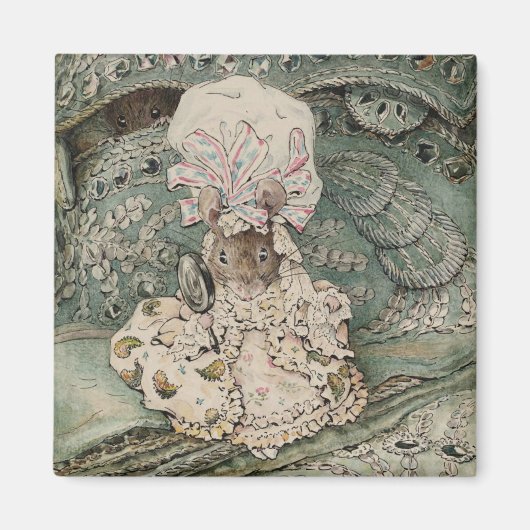 Lady Mouse in einer Mob Cap (von Beatrix Potter) Magnet (Vorne)