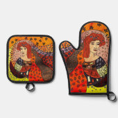 Lady Nature Ofenhandschuh & Topflappen-Set (Vorderseite)