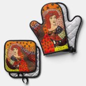 Lady Nature Ofenhandschuh & Topflappen-Set (Vorderseite/Rückseite)