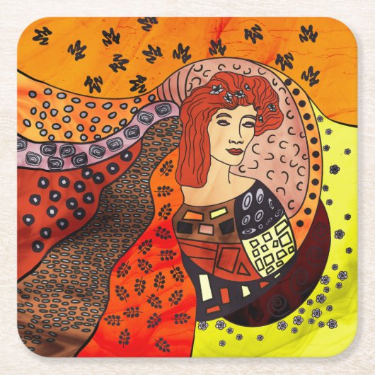 Lady Nature Rechteckiger Pappuntersetzer (Vorderseite)