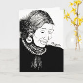 Lady Note Card Karte (Gelbe Blume)