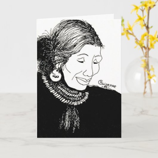 Lady Note Card Karte (Gelbe Blume)