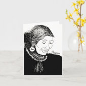 Lady Note Card Karte (Gelbe Blume)