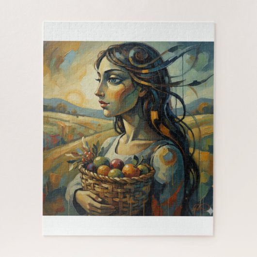 Lady of Dreams with a Basket of Life Puzzle (Vertikal)