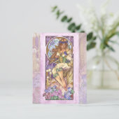 Lady of February Art Nouveau Birthstone Series Postkarte (Stehend Vorderseite)