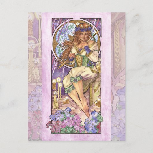 Lady of February Art Nouveau Birthstone Series Postkarte (Vorderseite)
