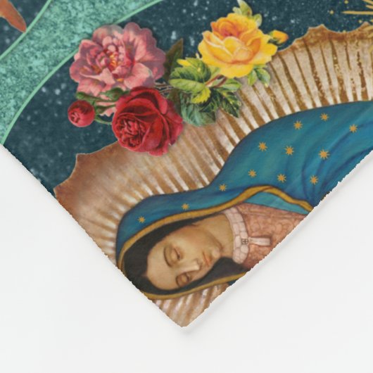 Lady of Guadalupe Santa Maria Spanische Jungfrau F Fleecedecke (Ecke)