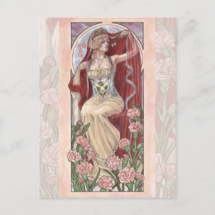 Lady of January Art Nouveau Birthstone Series Postkarte