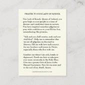 Lady of Knock Jungfrau Mary Gebet Bloral Begleitkarte (Rückseite)