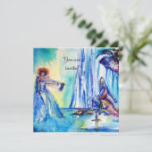 LADY OF LAKE EXCALIBUR Magic and Mystery Parchment Einladung (Stehend Vorderseite)