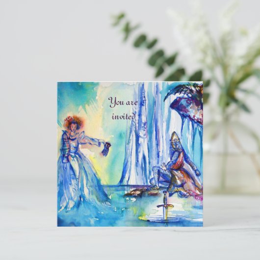 LADY OF LAKE EXCALIBUR Magic and Mystery Parchment Einladung (Stehend Vorderseite)