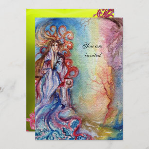 LADY OF LAKE , lebendiger, leuchtend blauer rosa E Einladung