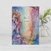 LADY OF LAKE , lebendiges rosa metallisches Gold Einladung (Stehend Vorderseite)