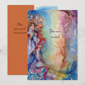 LADY OF LAKE , leuchtend blau-pink-gelb Einladung (Vorne/Hinten)