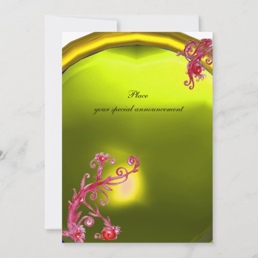 LADY OF LAKE , leuchtend blau-pink-gelb Einladung (Rückseite)