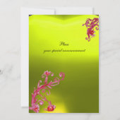 LADY OF LAKE , leuchtend blau-pink-gelb Einladung (Rückseite)