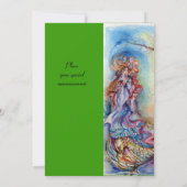 LADY OF LAKE , leuchtend blaues, rosa Grün Einladung (Rückseite)