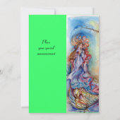 LADY OF LAKE , leuchtend blaues, rosa Grün Einladung (Rückseite)