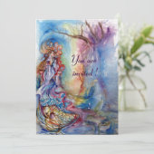 LADY OF LAKE , leuchtendes blaues Rosa Einladung (Stehend Vorderseite)