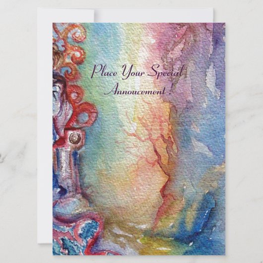 LADY OF LAKE , leuchtendes blaues Rosa Einladung (Rückseite)