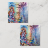LADY OF LAKE , Magie und Geheimnis , Blaue Fantasi Quadratische Visitenkarte (Vorne/Hinten)