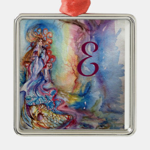 LADY OF LAKE , Magie und Mystery Monogramm Silbernes Ornament