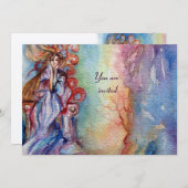 LADY OF LAKE Pink lila weißer Champagner Einladung (Vorne/Hinten)