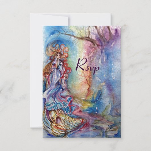 LADY OF LAKE , strahlend blaurosa uAwg Einladung (Vorderseite)