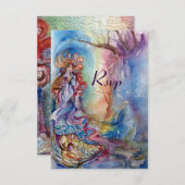 LADY OF LAKE , strahlend blaurosa uAwg Einladung (Vorne/Hinten)