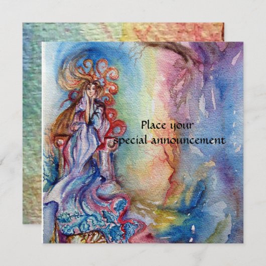 LADY OF LAKE strahlend, leuchtend blau, lila weiß Ankündigung (Vorne/Hinten)