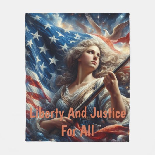Lady of Liberty - Patriotismus Art Fleecedecke (Vorderseite)