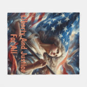 Lady of Liberty - Patriotismus Art Fleecedecke (Vorderseite (Horizontal))