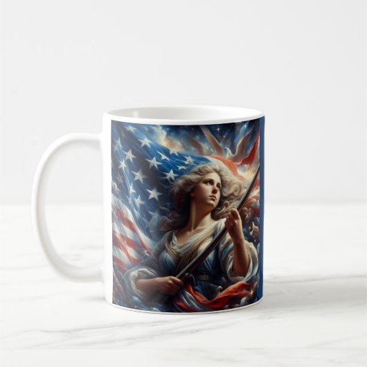 Lady of Liberty - Patriotismus Art Kaffeetasse (Links)
