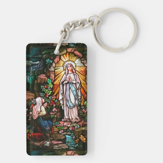Lady of Lourdes Acrylic Schlüsselanhänger (Rückseite)