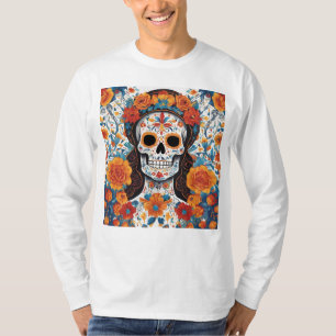 Lady of Marigolds - Día de los Muertos T-Shirt