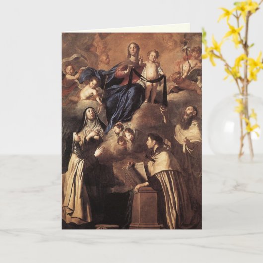 Lady of Mount Carmel & Saints Religious Karte (Gelbe Blume)