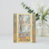Lady of October Art Nouveau Birthstone Series Postkarte (Stehend Vorderseite)